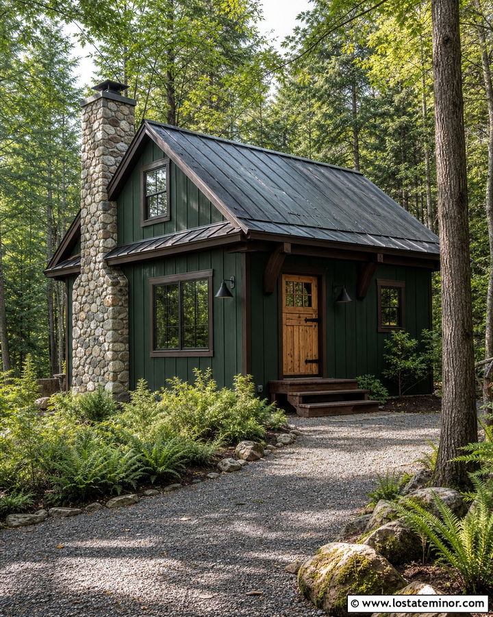 Hunter Green Cabin With Rustic Dutch Door - 30 Hunter Green House Design With Dutch Door Ideas