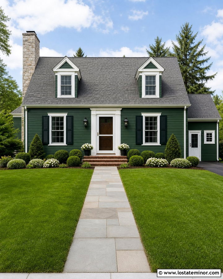 Hunter Green Cape Cod With Storm Screen Door - 30 Hunter Green House Design With Screen Door Ideas