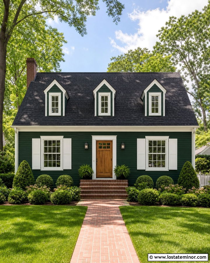Hunter Green Cape Cod With Three Dormers - 30 Hunter Green House Design With Dormers Ideas