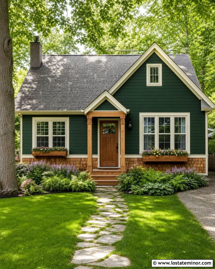 Hunter Green Cottage With Cedar Wainscoting - 30 Hunter Green House Design With Wainscoting Ideas