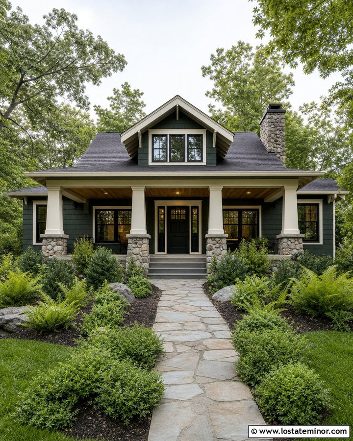 Hunter Green Craftsman With Black Dutch Door - 30 Hunter Green House Design With Dutch Door Ideas