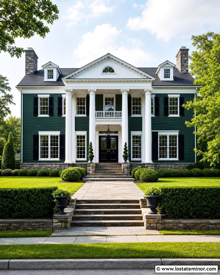 Hunter Green Estate House With Two Story Columns - 30 Hunter Green House Design With Porch Columns Ideas