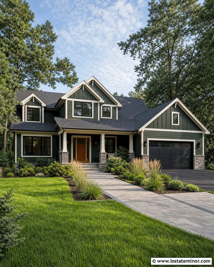 Hunter Green Fiber Cement Siding - 30 Hunter Green House Design With Siding Ideas