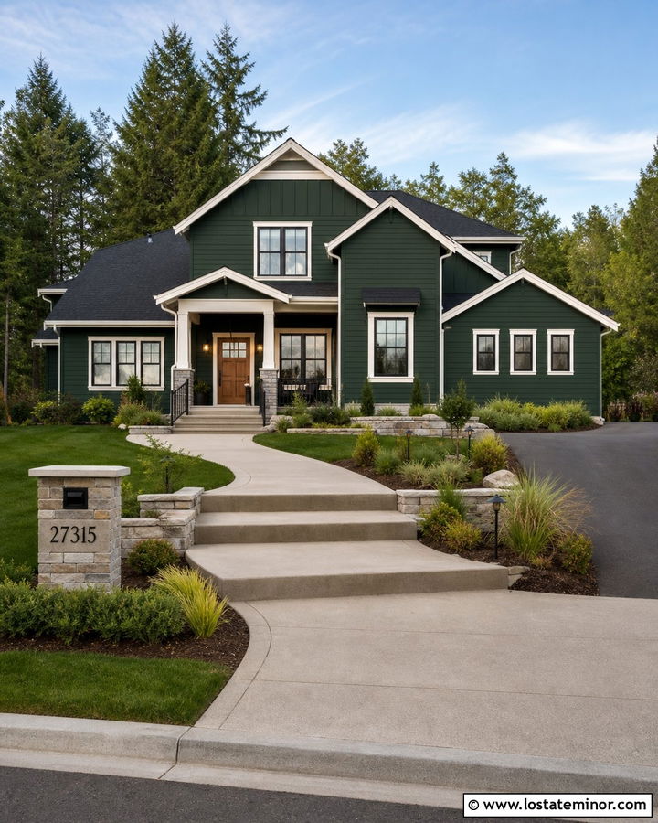 Hunter Green House With Accessible Walkway - 30 Hunter Green House Design With Walkway Ideas
