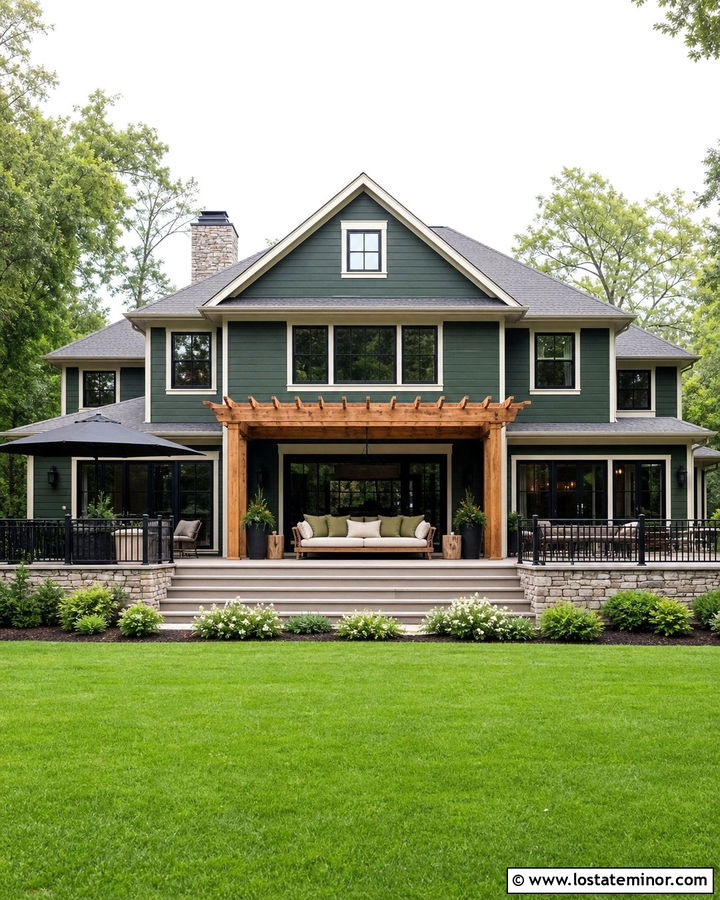 Hunter Green House With Back Deck Daybed - 30 Hunter Green House Design With Daybed Ideas