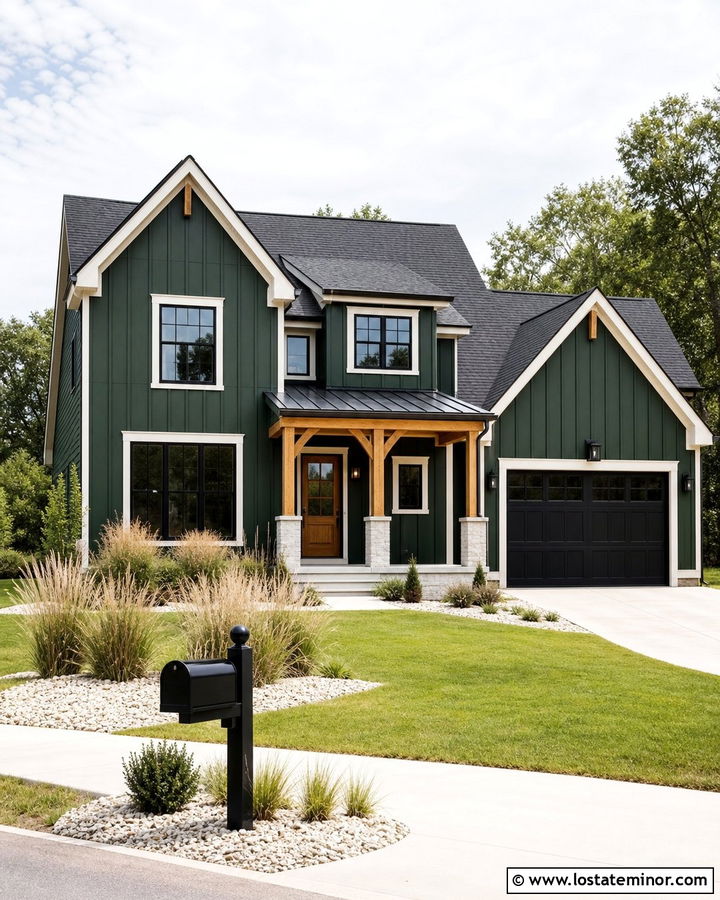 Hunter Green House With Black Mailbox - 30 Hunter Green House Design With Mailbox Ideas