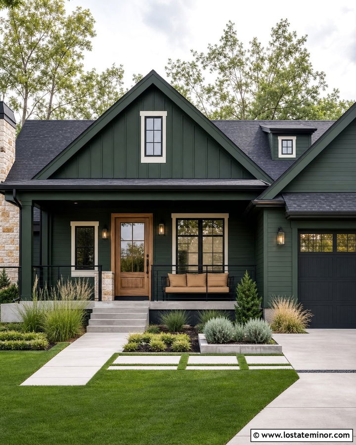Hunter Green House With Black Metal Daybed - 30 Hunter Green House Design With Daybed Ideas