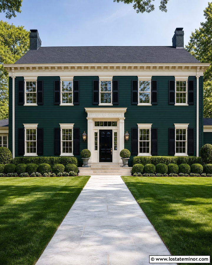 Hunter Green House With Brass Accents - 30 Hunter Green House Design With Accents Ideas
