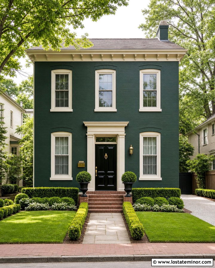 Hunter Green House With Brass Wall Mailbox - 30 Hunter Green House Design With Mailbox Ideas