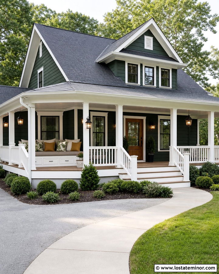 Hunter Green House With Built In Corner Daybed - 30 Hunter Green House Design With Daybed Ideas