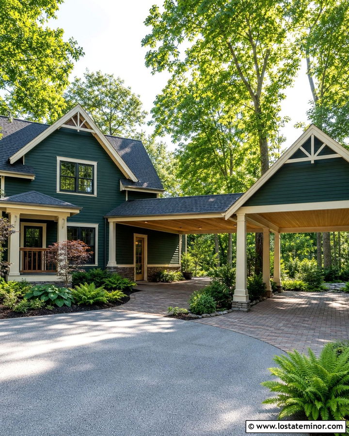 Hunter Green House With Carport Breezeway - 30 Hunter Green House Design With Carport Ideas