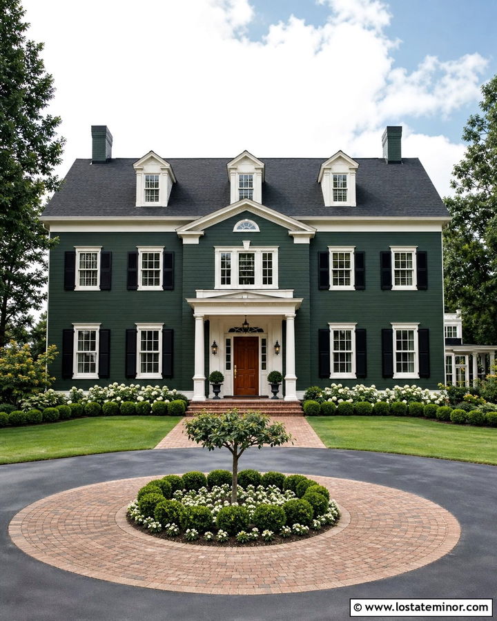 Hunter Green House With Circular Walkway - 30 Hunter Green House Design With Walkway Ideas