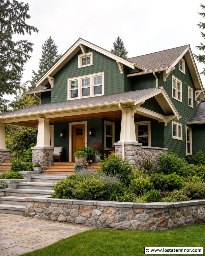 Hunter Green House With Cypress Porch Ceiling - 30 Hunter Green House Design With Porch Ceiling Ideas