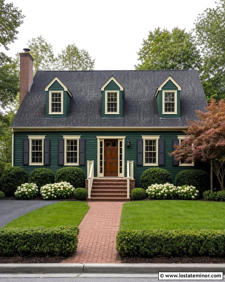 Hunter Green House With Dormer Roof - 30 Hunter Green House Design With Roof Ideas