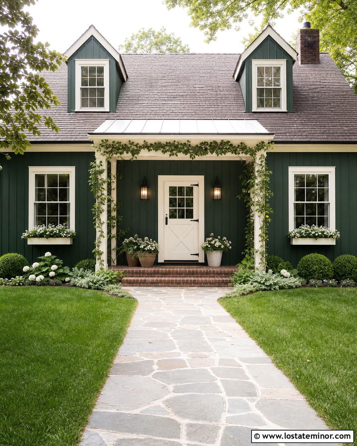 Hunter Green House With Dutch Entry Door - 30 Hunter Green House Design With Entry Door Ideas