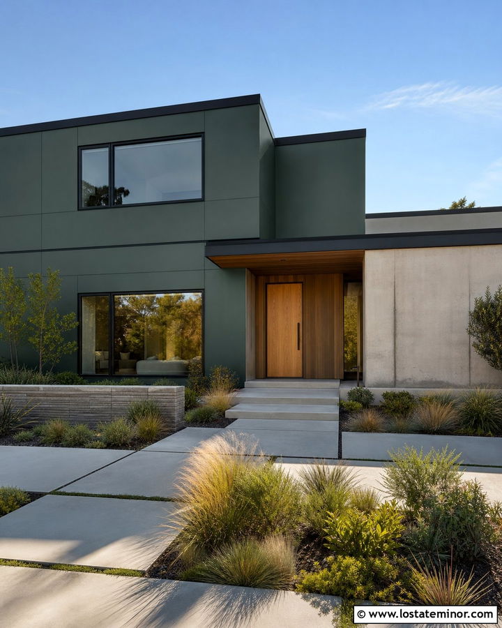 Hunter Green House With Flat Roof - 30 Hunter Green House Design With Roof Ideas