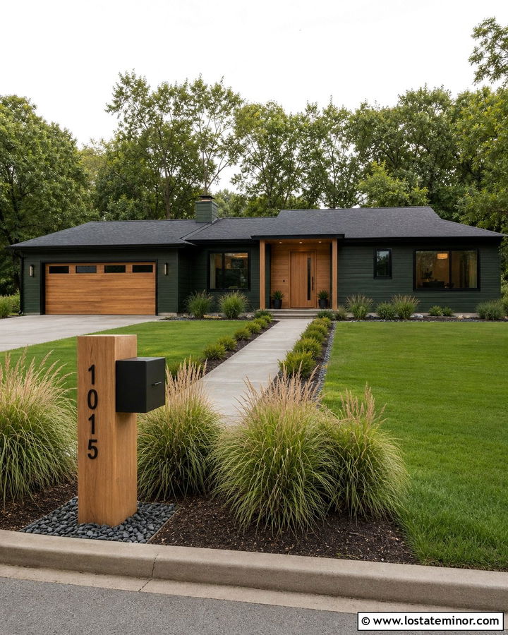 Hunter Green House With Large Address Mailbox - 30 Hunter Green House Design With Mailbox Ideas