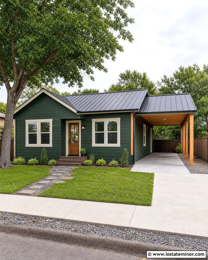 Hunter Green House With Lean To Carport - 30 Hunter Green House Design With Carport Ideas