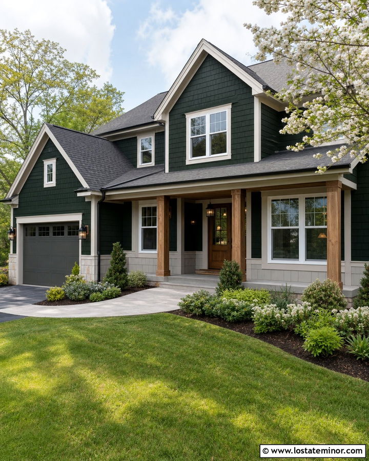 Hunter Green House With Light Gray Wainscoting - 30 Hunter Green House Design With Wainscoting Ideas