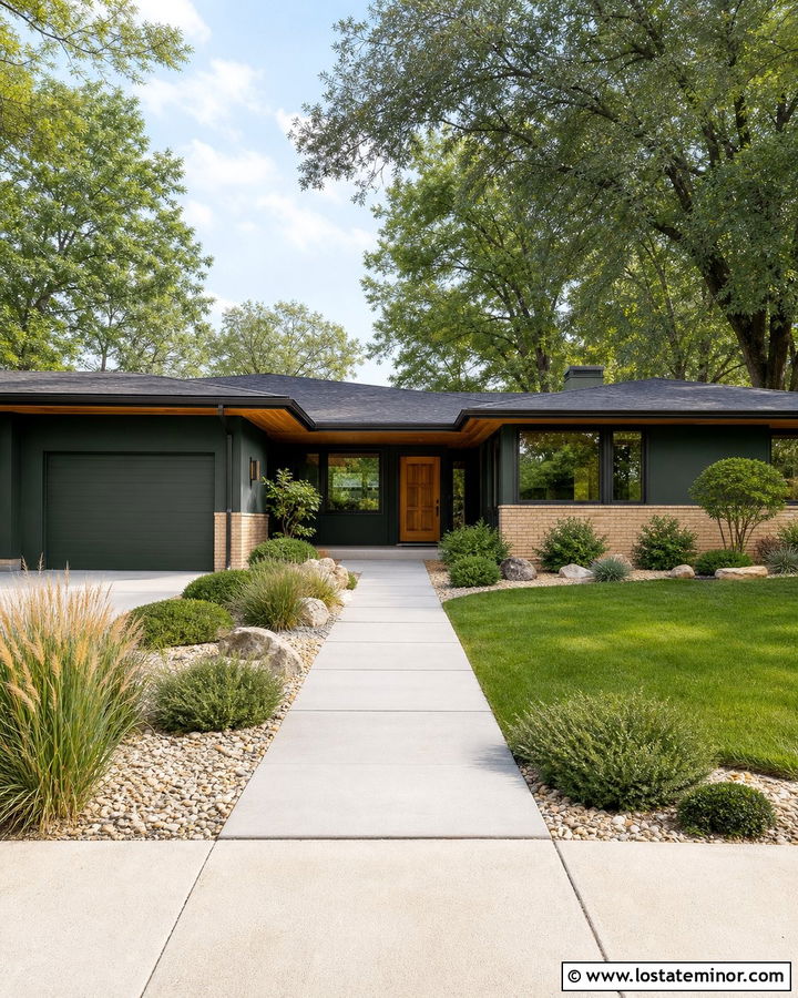 Hunter Green House With Low Slope Roof - 30 Hunter Green House Design With Roof Ideas