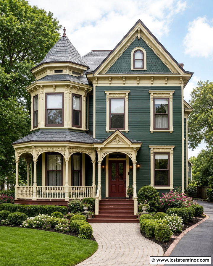 Hunter Green House With Mahogany Deck - 30 Hunter Green House Design With Deck Ideas