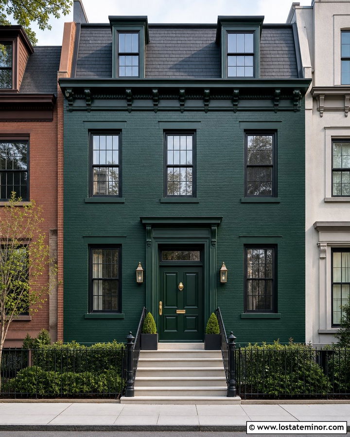Hunter Green House With Matching Green Front Door - 30 Hunter Green House Design With Front Door Ideas
