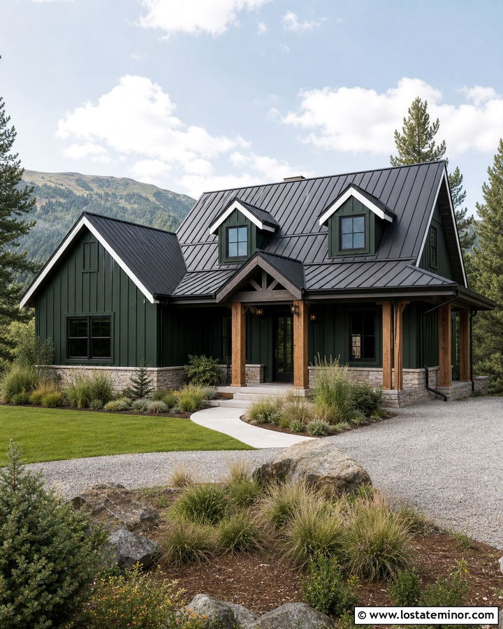 Hunter Green House With Metal Roof Dormers - 30 Hunter Green House Design With Dormers Ideas