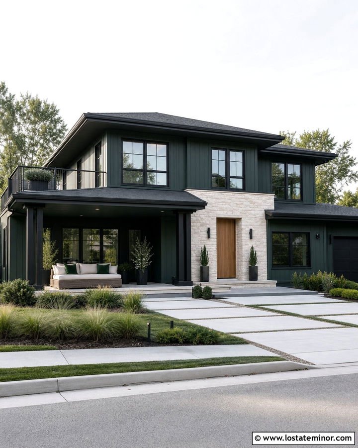 Hunter Green House With Modern Wicker Daybed - 30 Hunter Green House Design With Daybed Ideas