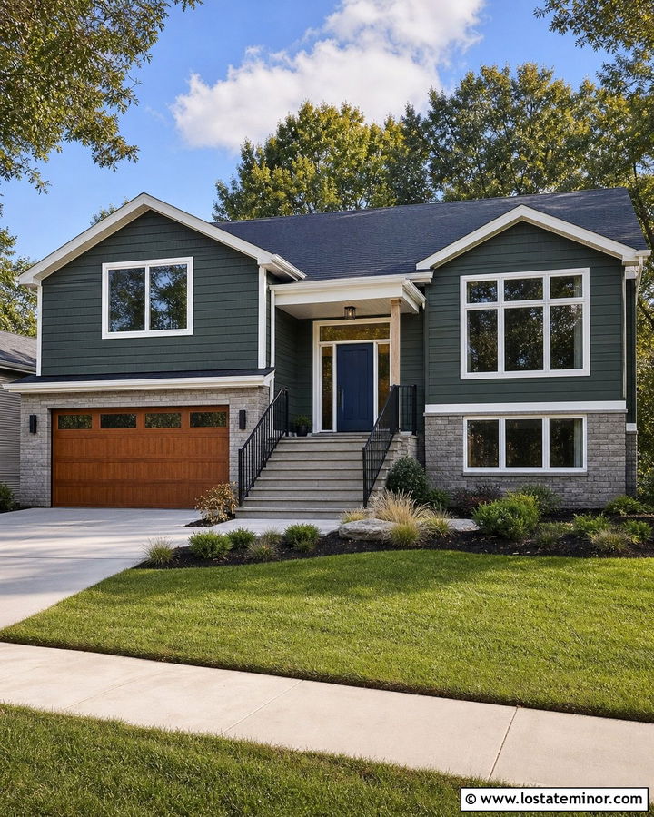 Hunter Green House With Navy Door - 30 Hunter Green House Design With Accents Ideas
