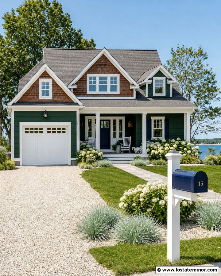 Hunter Green House With Navy Mailbox - 30 Hunter Green House Design With Mailbox Ideas