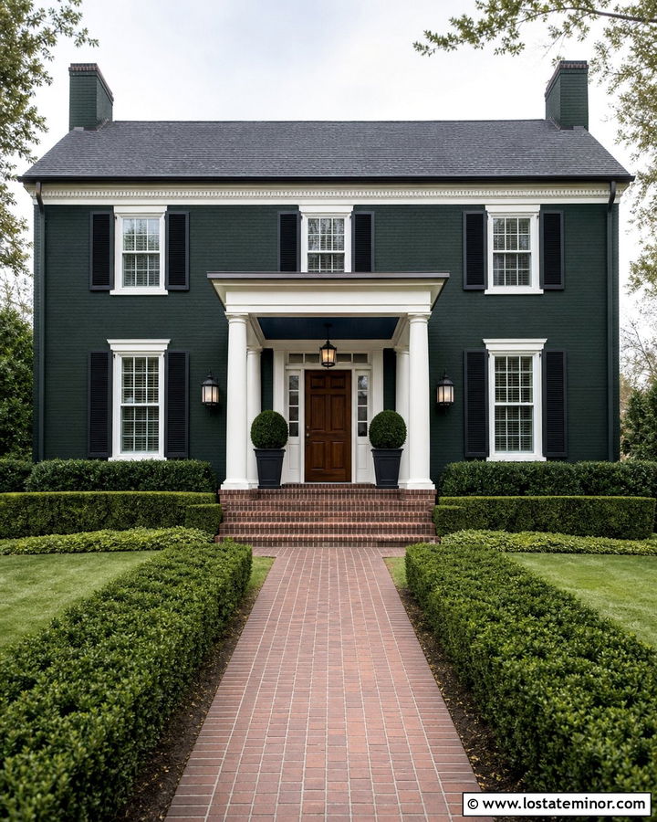 Hunter Green House With Navy Porch Ceiling - 30 Hunter Green House Design With Porch Ceiling Ideas