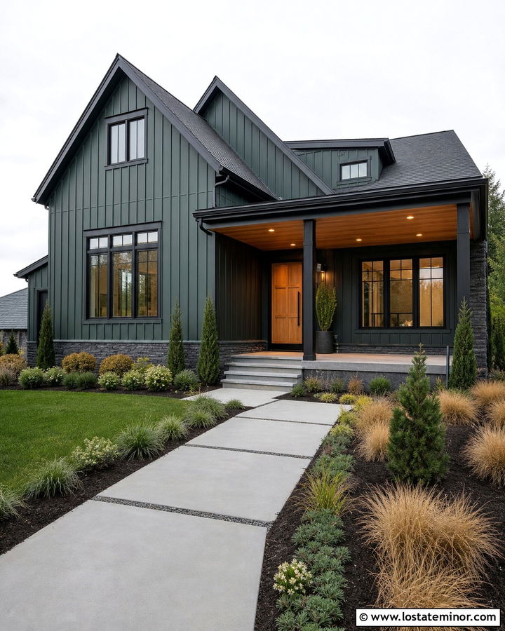 Hunter Green House With Oak Porch Ceiling - 30 Hunter Green House Design With Porch Ceiling Ideas