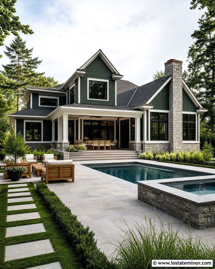 Hunter Green House With Pool And Hot Tub - 30 Hunter Green House Design With Swimming Pool Ideas