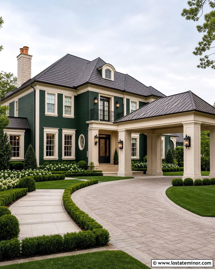Hunter Green House With Porte Cochere - 30 Hunter Green House Design With Carport Ideas