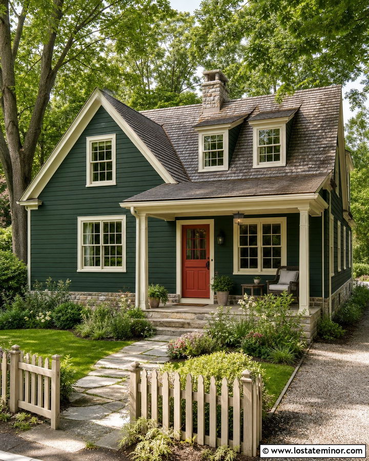 Hunter Green House With Red Dutch Door - 30 Hunter Green House Design With Front Door Ideas