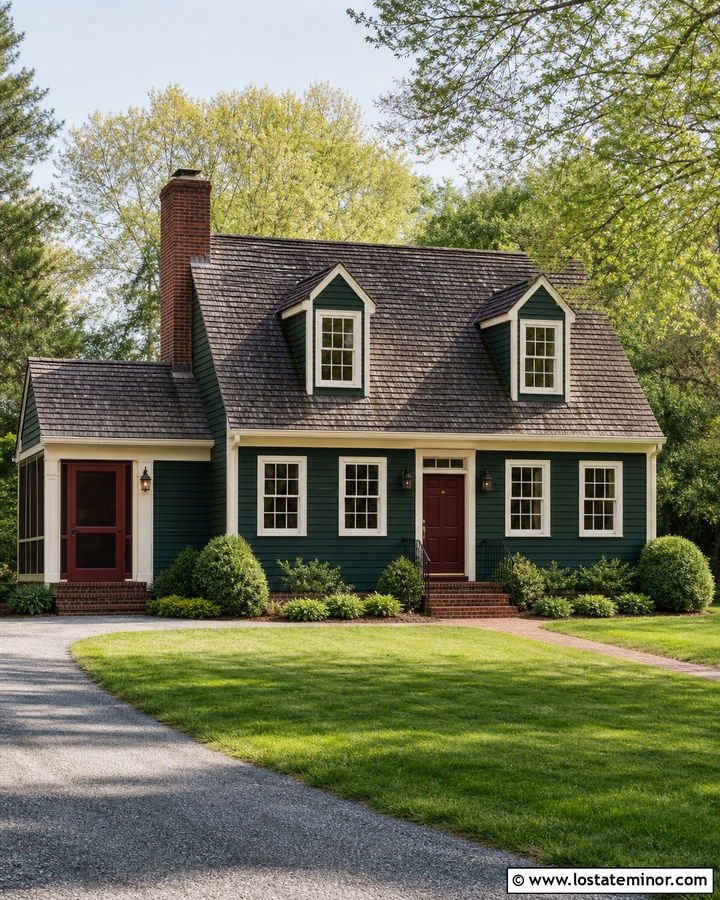 Hunter Green House With Red Screen Door - 30 Hunter Green House Design With Screen Door Ideas