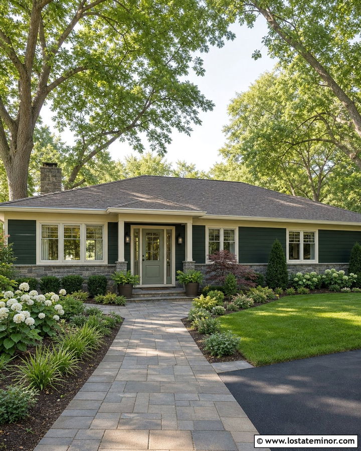 Hunter Green House With Sage Green Front Door - 30 Hunter Green House Design With Front Door Ideas