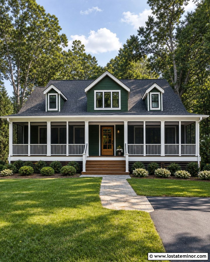 Hunter Green House With Screened Porch Columns - 30 Hunter Green House Design With Porch Columns Ideas