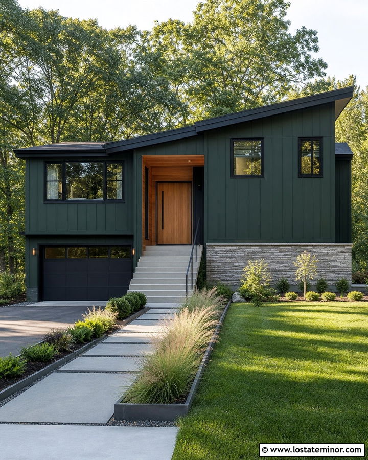 Hunter Green House With Shed Roof - 30 Hunter Green House Design With Roof Ideas