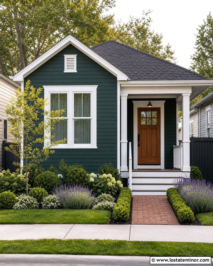 Hunter Green House With Small Front Yard - 30 Hunter Green House Design With Front Yard Ideas