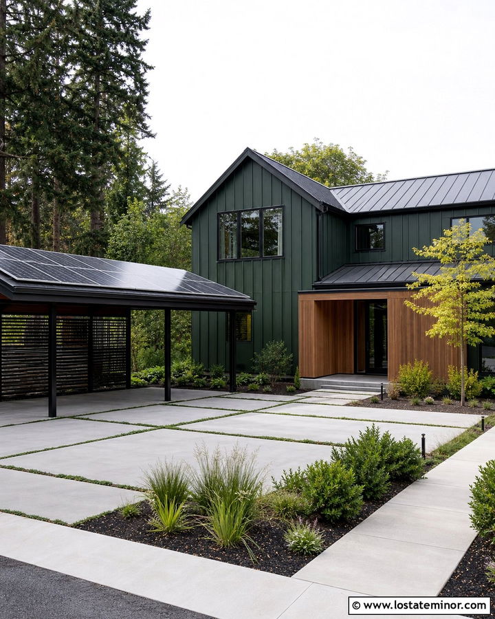Hunter Green House With Solar Carport - 30 Hunter Green House Design With Carport Ideas