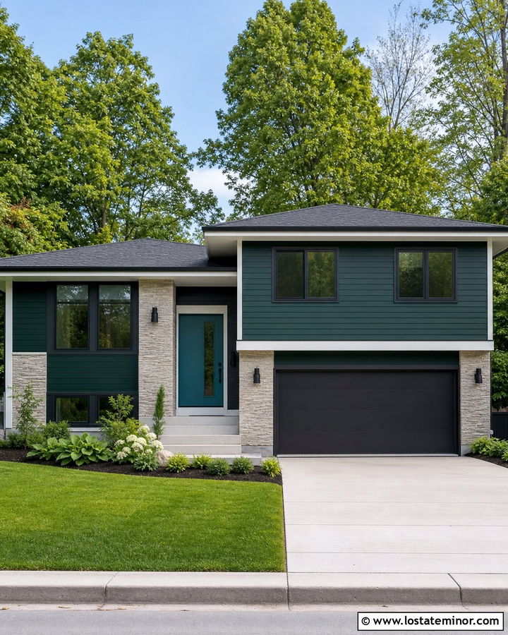 Hunter Green House With Teal Entry Door - 30 Hunter Green House Design With Entry Door Ideas
