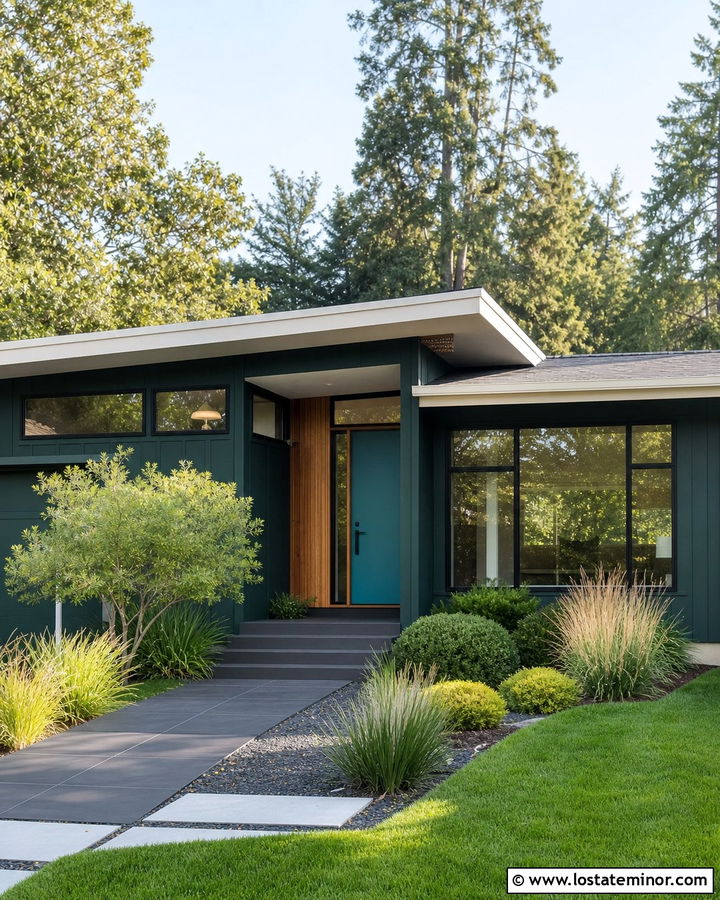 Hunter Green House With Teal Front Door - 30 Hunter Green House Design With Front Door Ideas