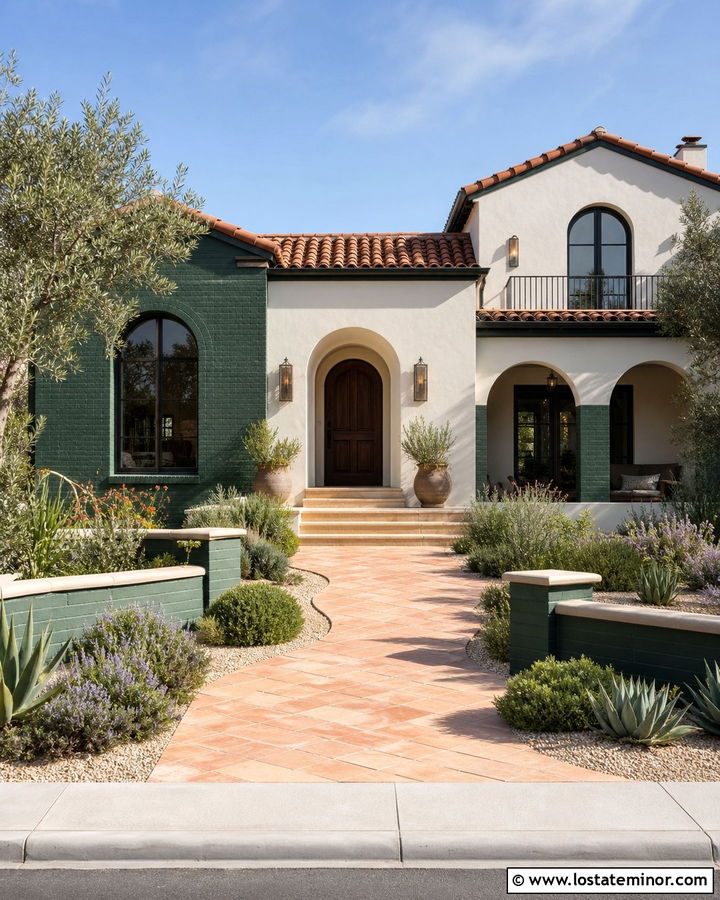 Hunter Green House With Terracotta Tile Roof - 30 Hunter Green House Design With Roof Ideas