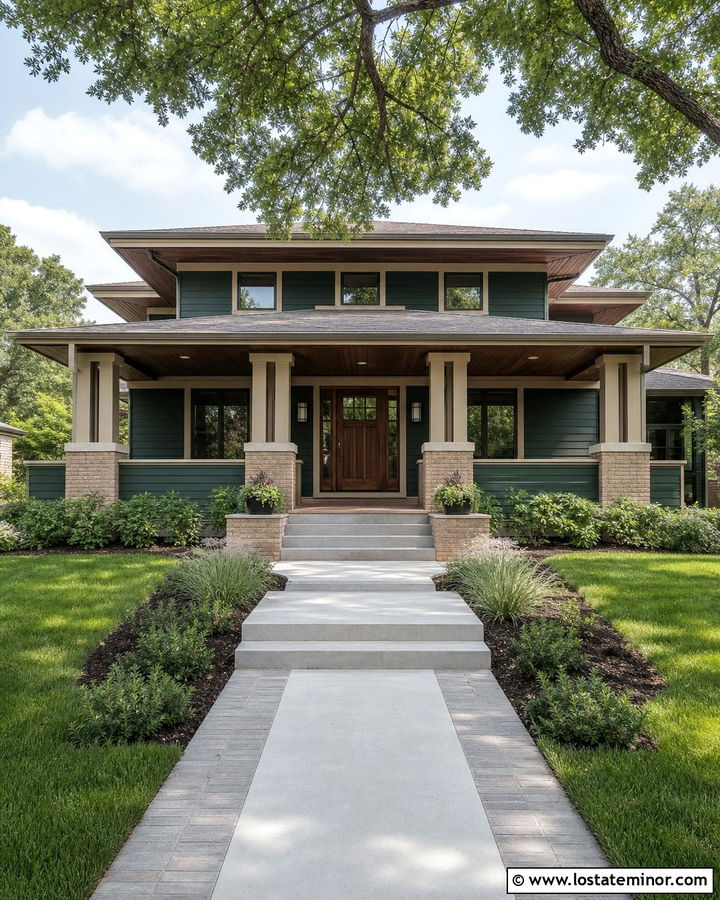 Hunter Green House With Walnut Porch Ceiling - 30 Hunter Green House Design With Porch Ceiling Ideas