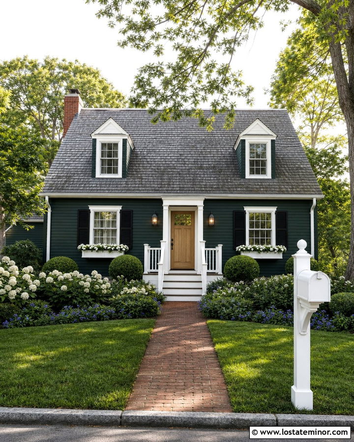 Hunter Green House With White Mailbox - 30 Hunter Green House Design With Mailbox Ideas
