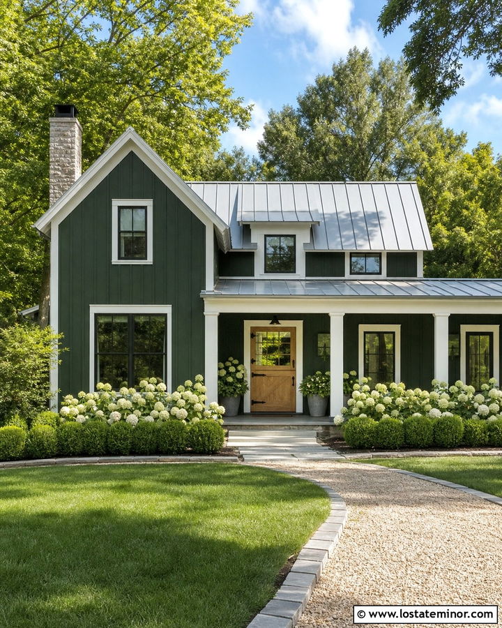 Hunter Green House With White Oak Dutch Door - 30 Hunter Green House Design With Front Door Ideas
