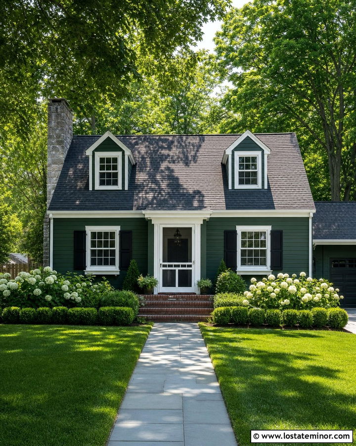 Hunter Green House With White Screen Door - 30 Hunter Green House Design With Screen Door Ideas