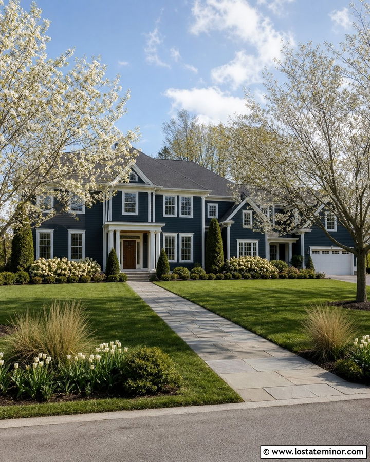 Hunter Green House With Wide Front Lawn - 30 Hunter Green House Design With Front Yard Ideas