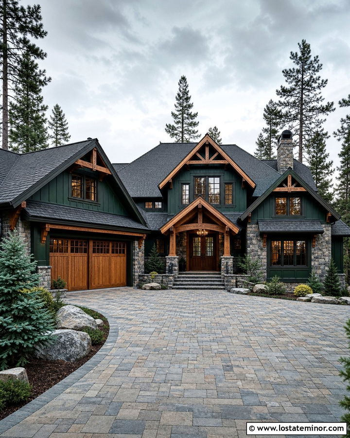 Hunter Green Mountain House With Architectural Shingles - 30 Hunter Green House Design With Shingles Ideas